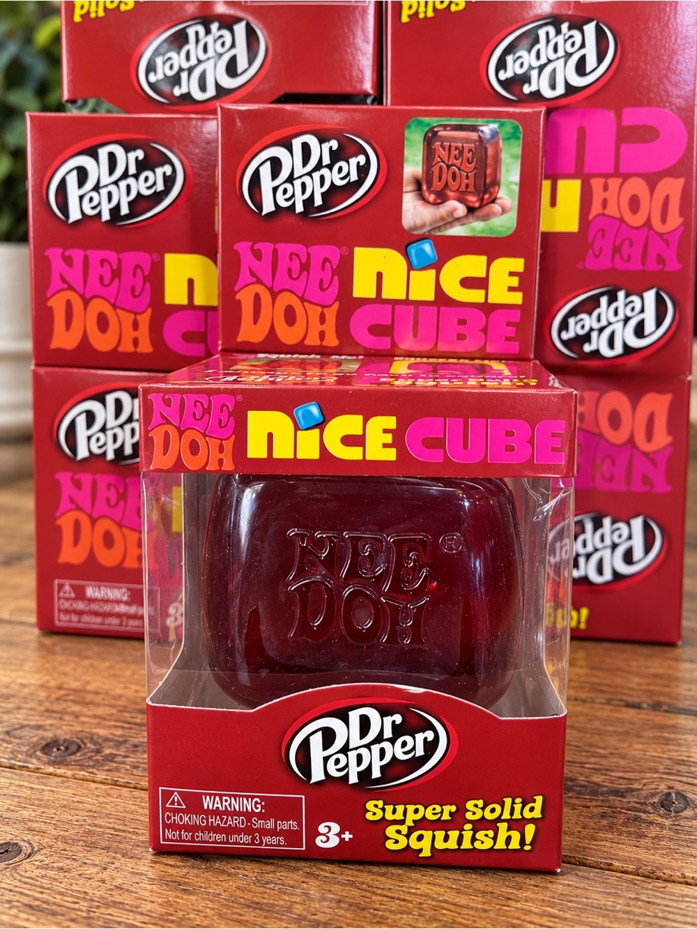 Dr Pepper Nice Cube Super Solid Squish Toy Needoh - Deep Red